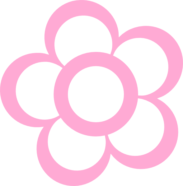 Pink flower outline clipart vector