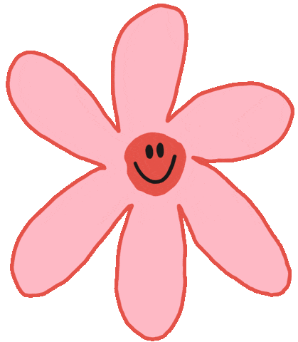 Pink flower sticker by poppy deyes clipart picture