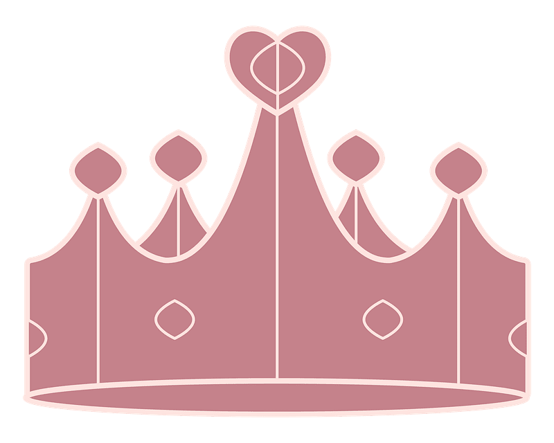 Pink queen crown sticker premium clipart vector