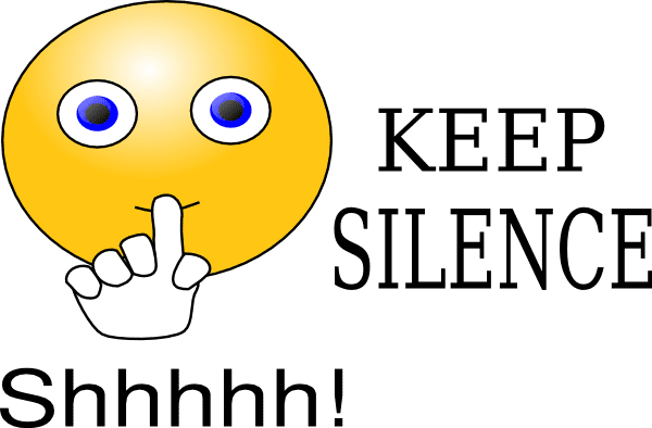 Quiet keep silence clipart vector line
