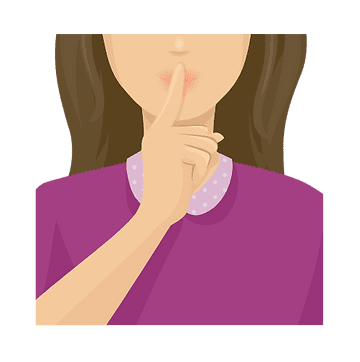 Quiet privacy policy clipart photo