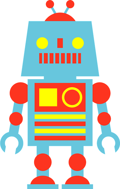 Robot blue face and body clipart free