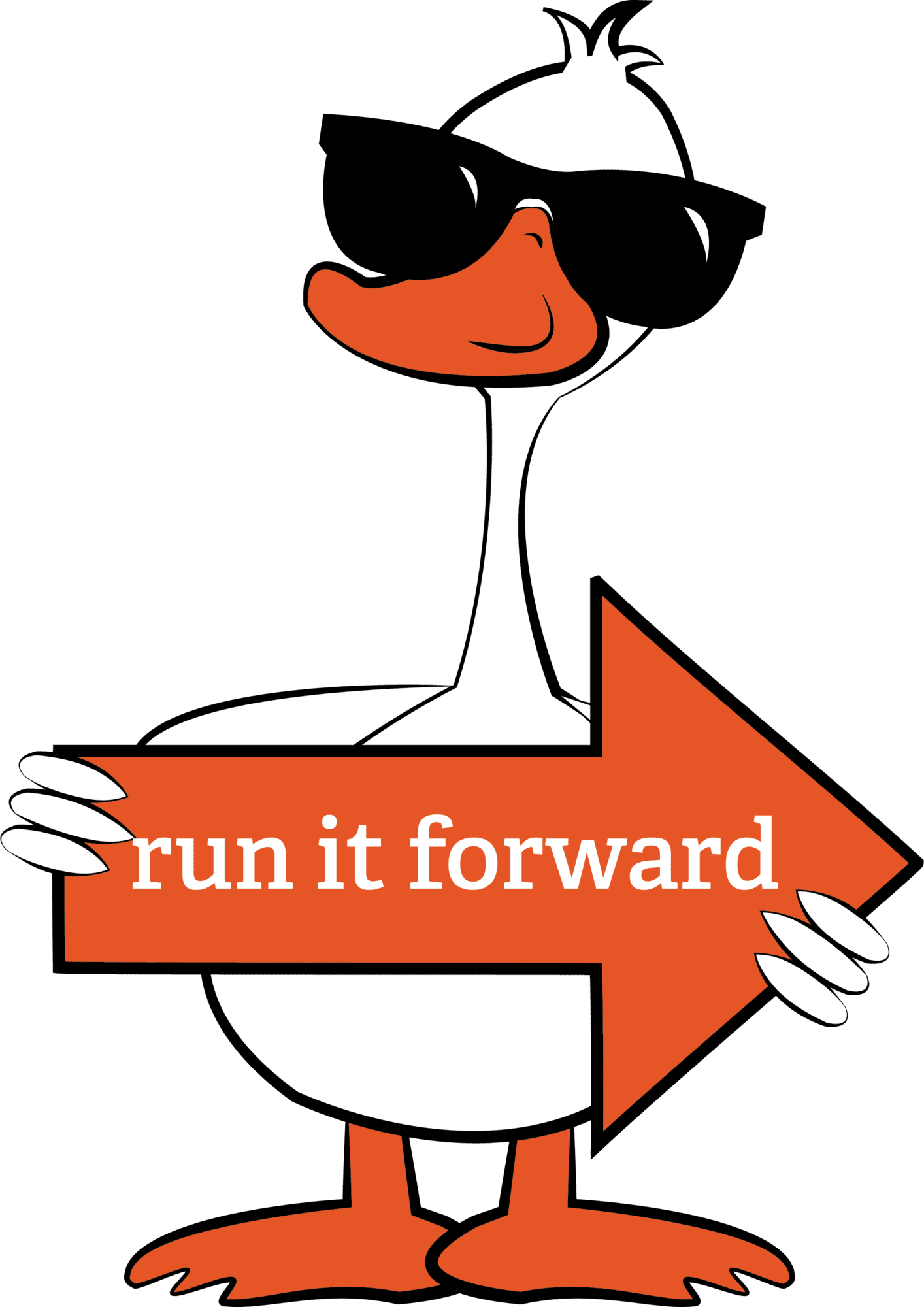 Run it forward the goose chase clipart logo