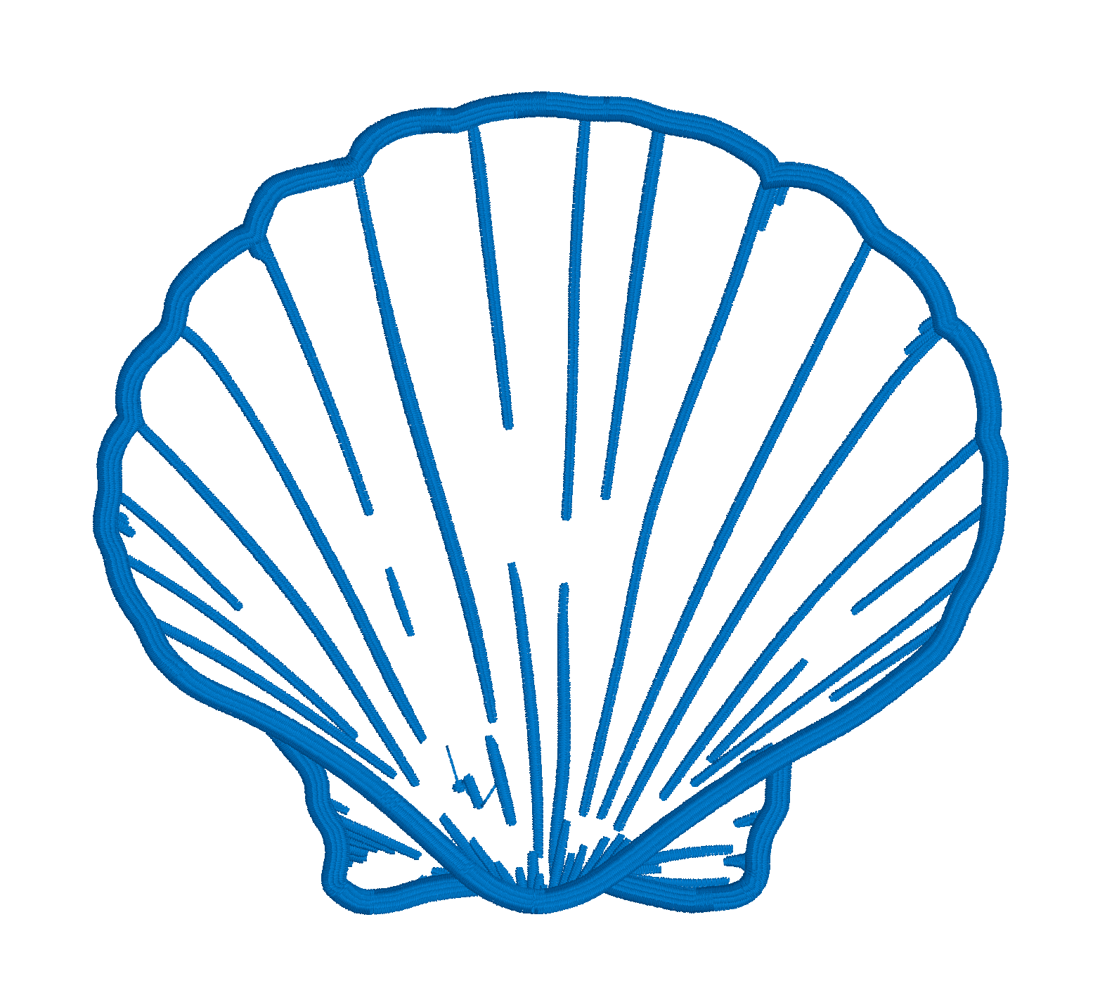 Scallop shell coaster and cocktail napkin embroidery design clipart background