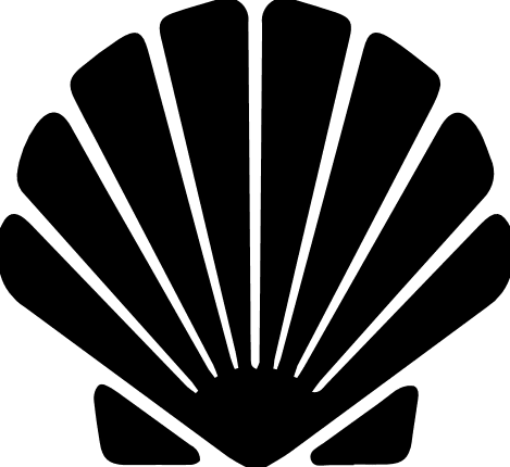 Sea shell clam silhouette beach clipart logo