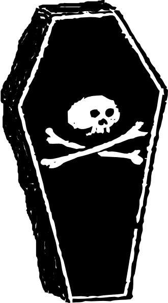 Skull coffin clipart vector