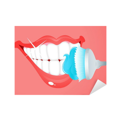 Sticker br hing teeth clipart free