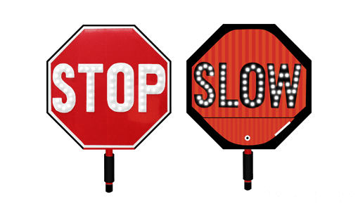 Stop signal handheld flashing slow sign solar traffic systems inc clipart photo