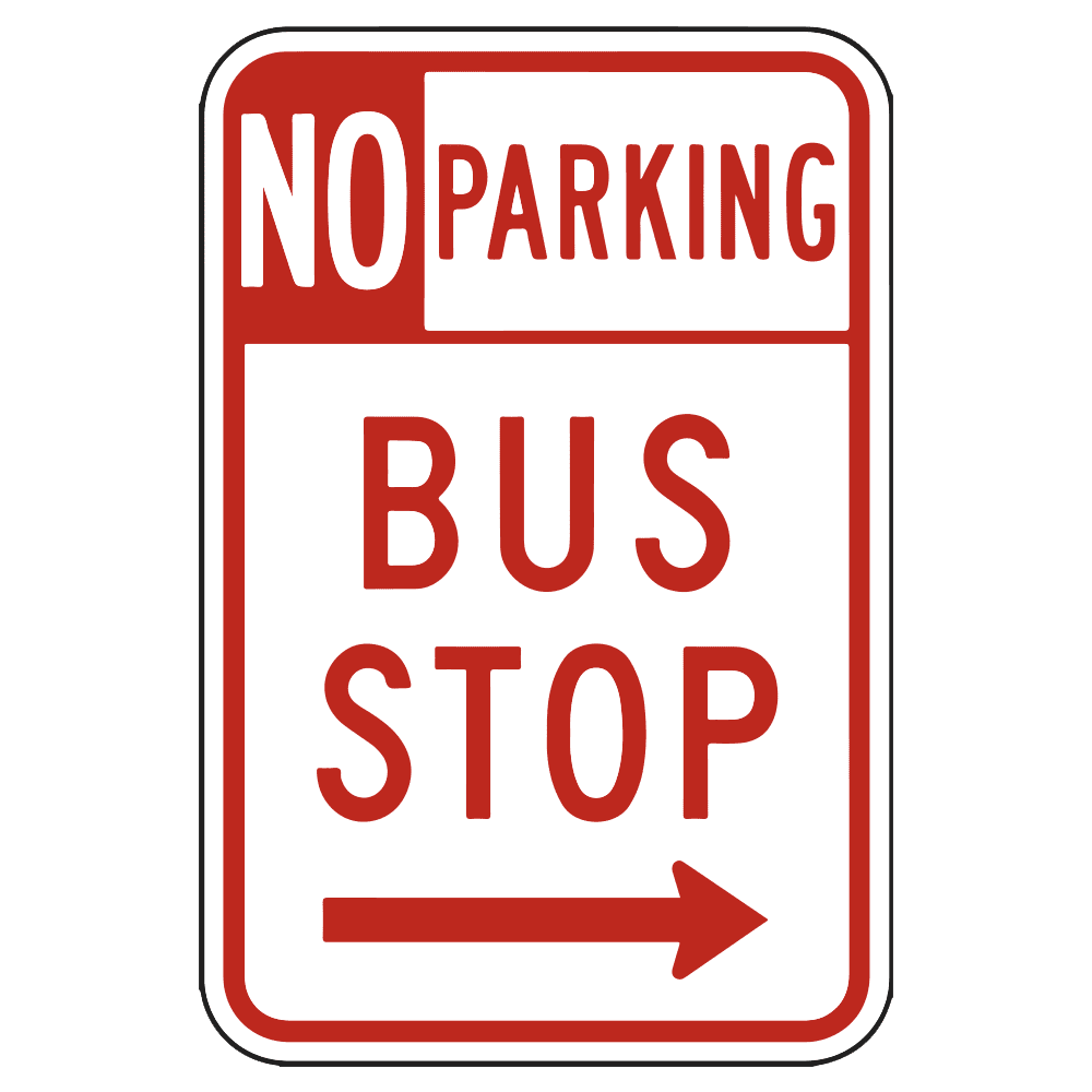 Stop signal no parking bus right arrow sign in clipart free