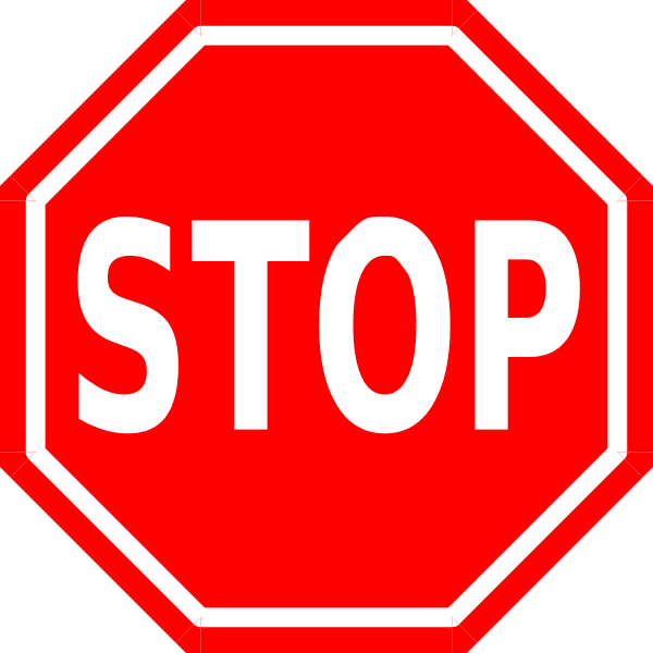 Stop signal sign clipart vector line