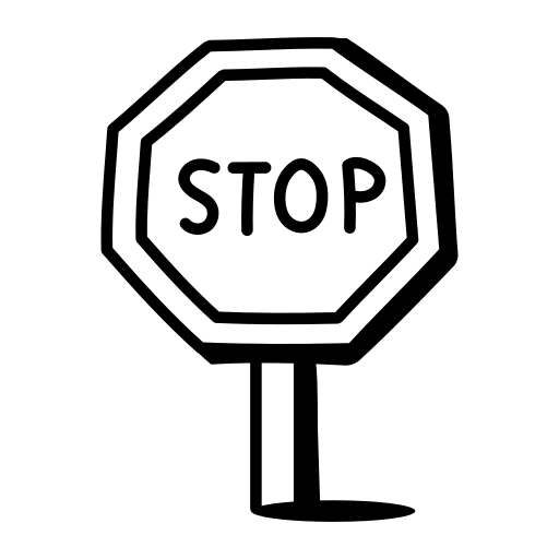 Stop signal sign generic hand drawn black clipart background