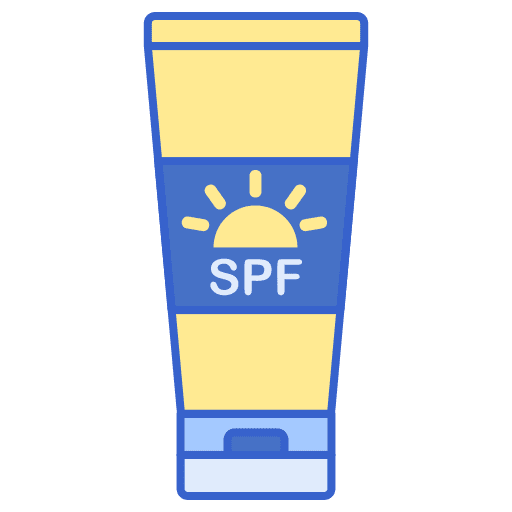 Sunscreen flat lineal color clipart free