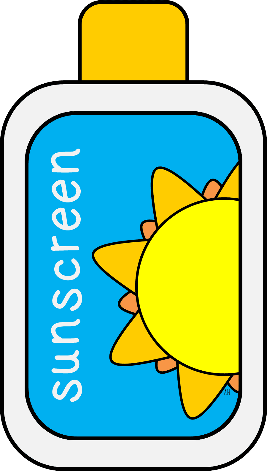 Sunscreen pin em done clipart image
