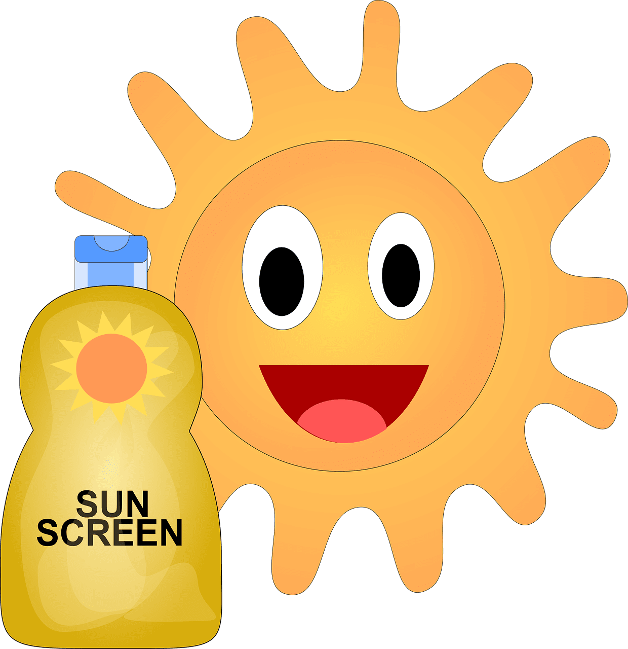 Sunscreen sunscrean sun uv rays clipart free