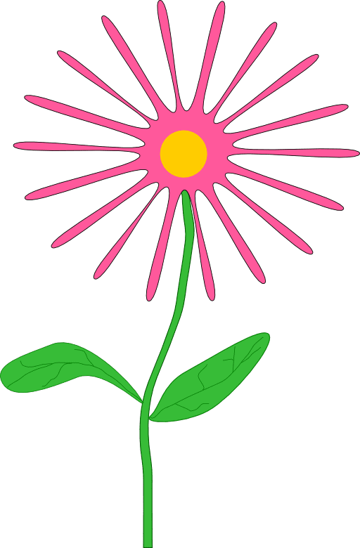 Whimsical pink flower clipart free