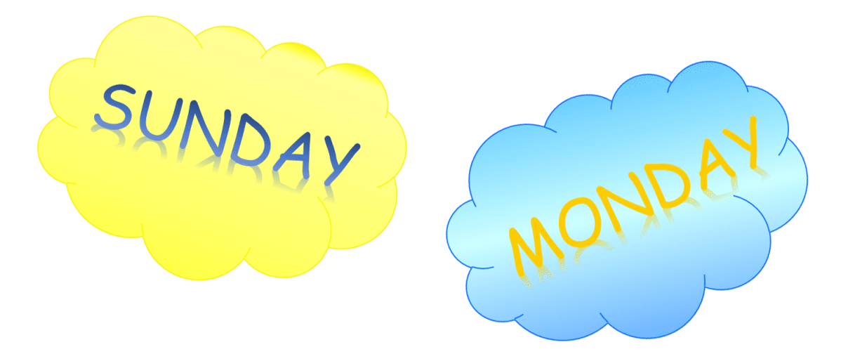 Why monday after sunday myth and astrology clipart clip art