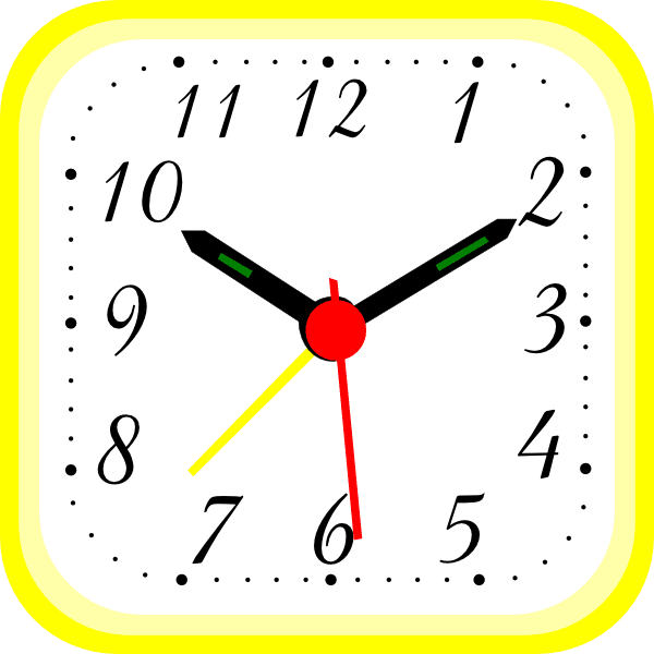 Yellow alarm clock clipart vector